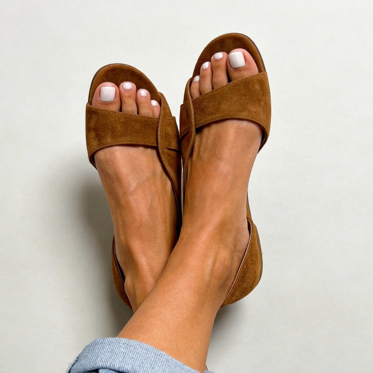 Nuria | Sandali casual in pelle scamosciata senza tacco