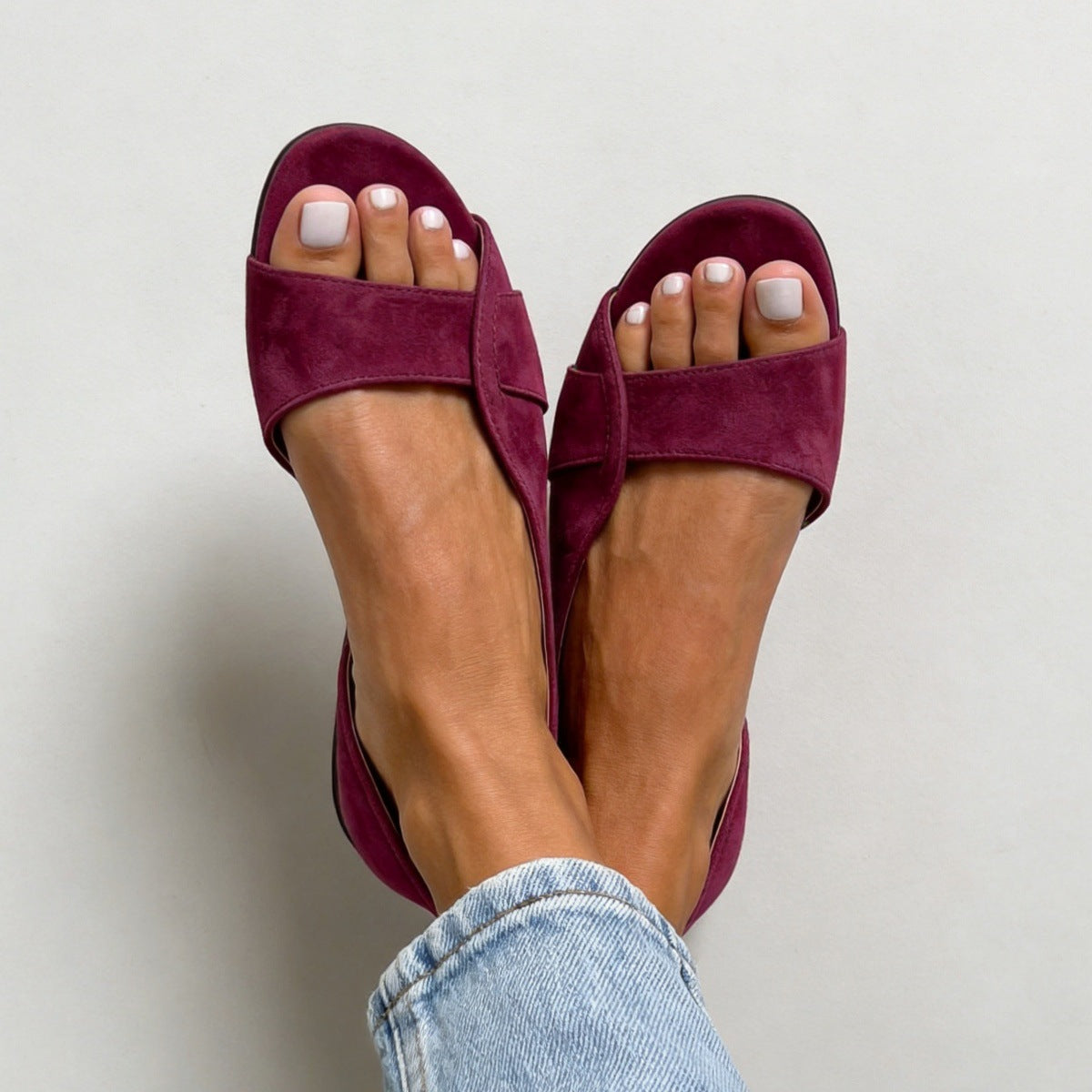 Nuria | Sandali casual in pelle scamosciata senza tacco