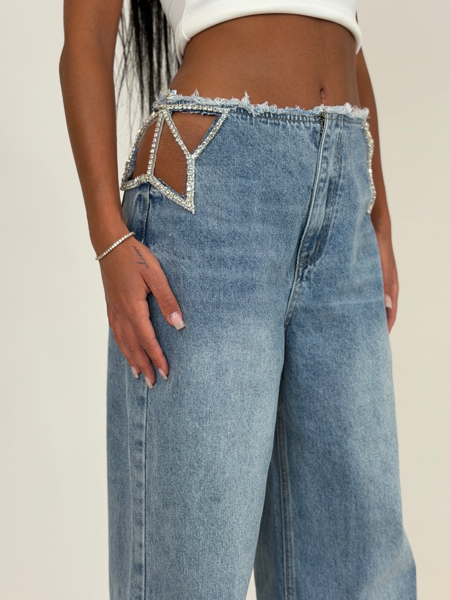 Crystal Star Wide Leg Jeans