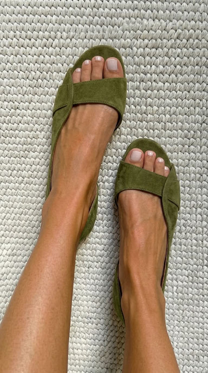 Nuria | Sandali casual in pelle scamosciata senza tacco