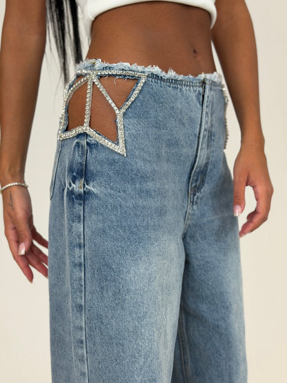 Crystal Star Wide Leg Jeans