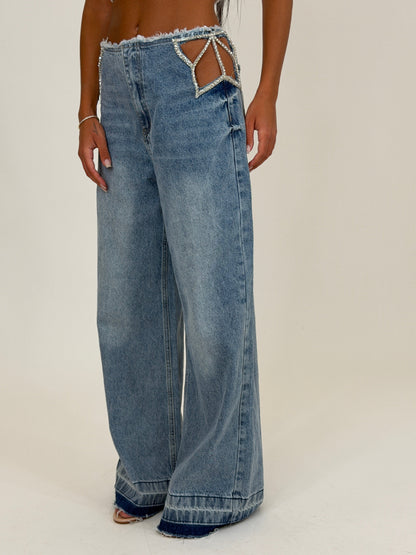 Crystal Star Wide Leg Jeans