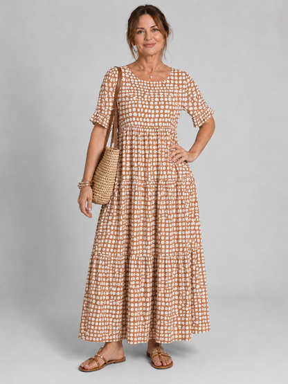 Celeste | ABITO MIDI ELEGANTE CON MANICHE CORTE