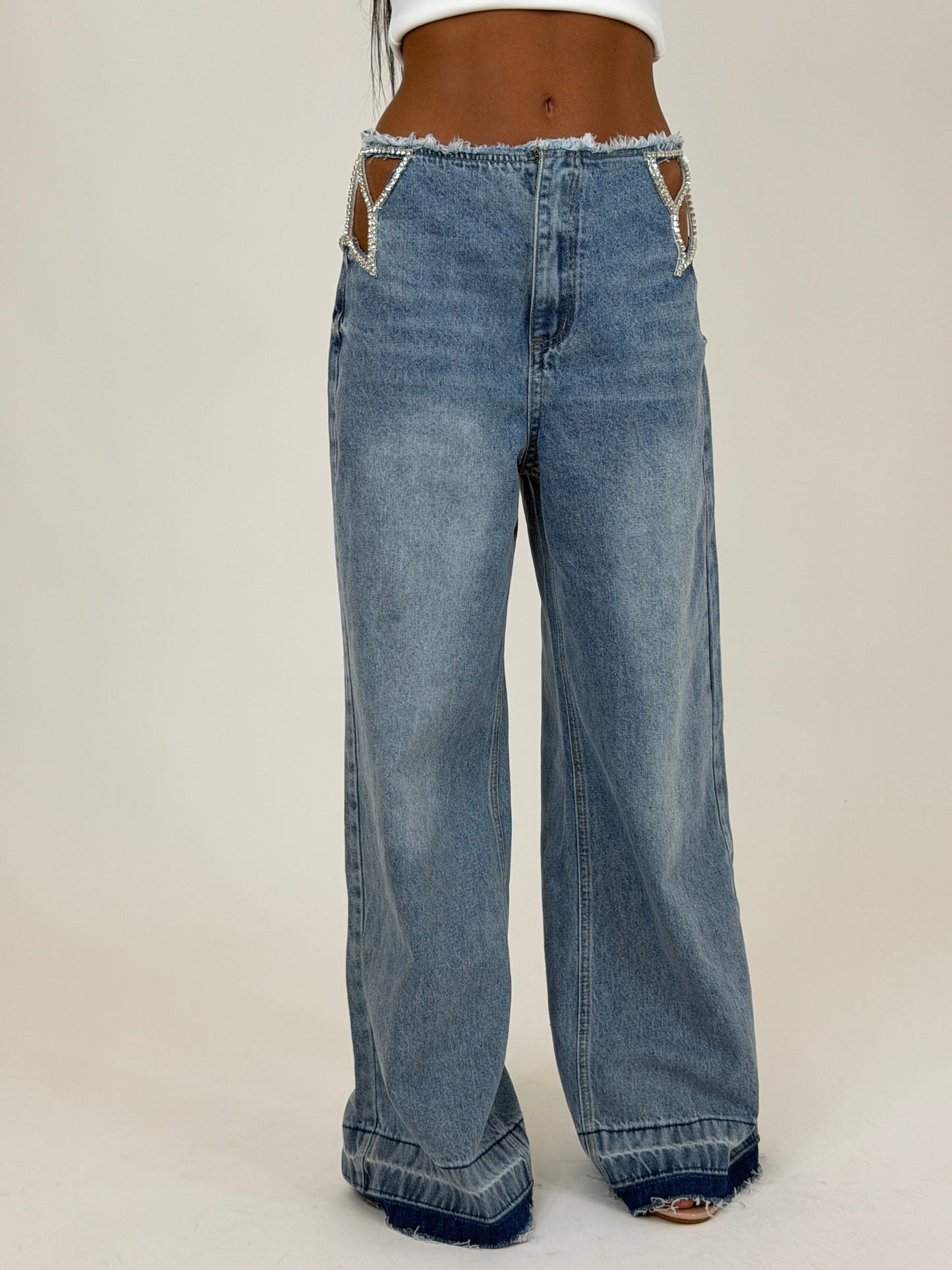 Crystal Star Wide Leg Jeans