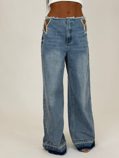 Crystal Star Wide Leg Jeans