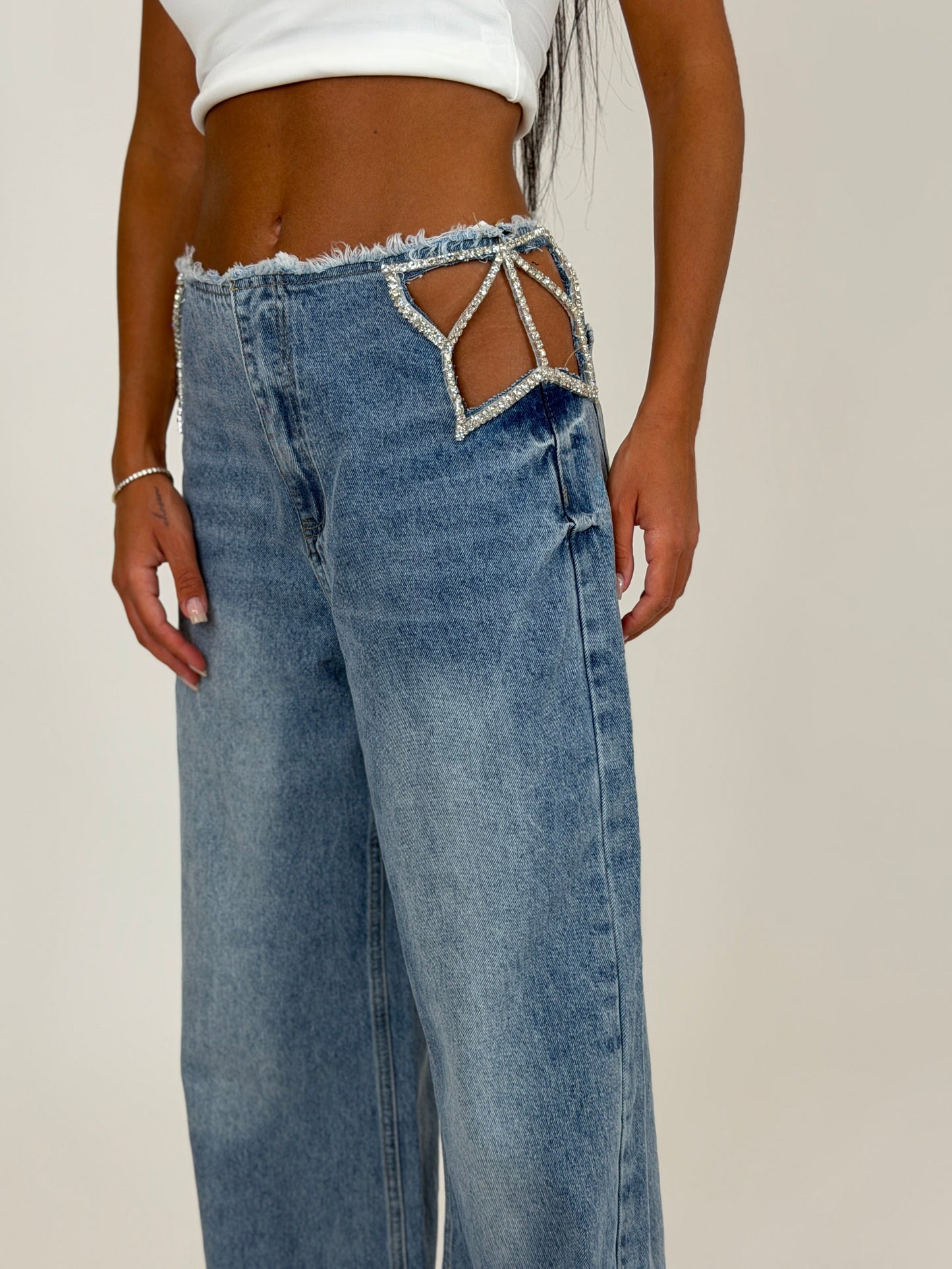 Crystal Star Wide Leg Jeans